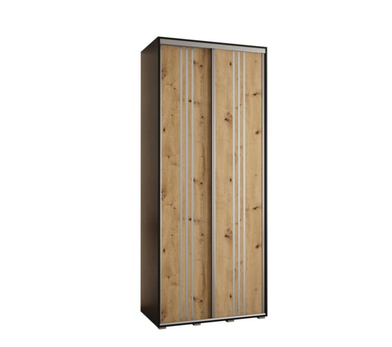 Szafa przesuwna Abiks DAVOS 6 wysoka szer.100cm gł.45cm czarny/artisan/srebrny 1szt.