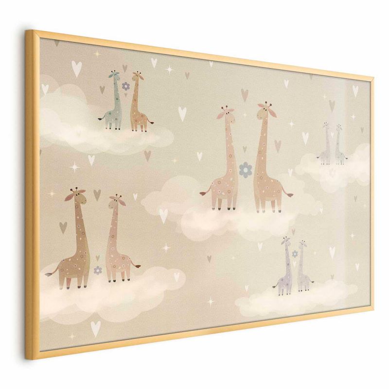 Plakat Artgeist Zakochane żyrafy 60x40 cm z ramą złotą 1 szt