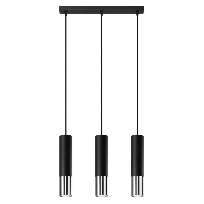 Lampa wisząca Sollux Lighting LOOPEZ 3L czarny/chrom 1 szt.