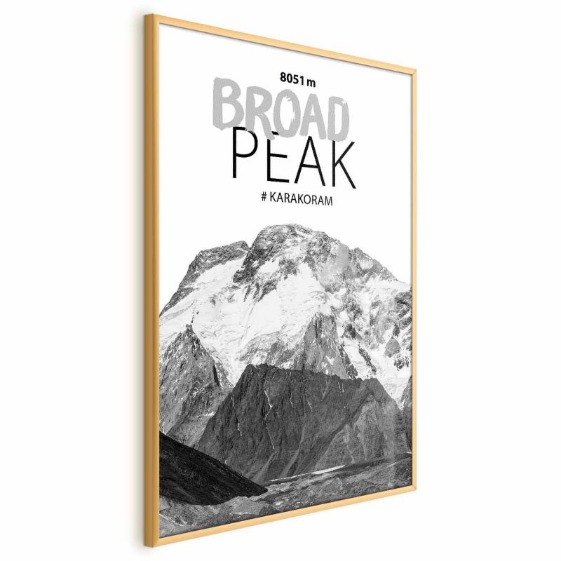 Plakat Artgeist Broad Peak 29,7x42 cm z ramą złotą 1 szt