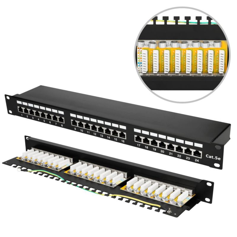 Patchpanel Extralink CAT5E STP V2 24 porty 1szt