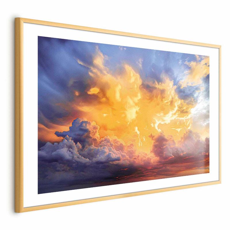 Plakat Artgeist Zachód słońca 42x29,7 cm z ramą złotą 1 szt