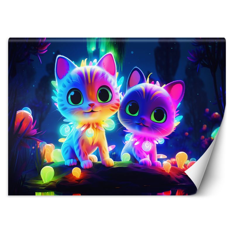 Fototapeta Feeby Śliczne koty neonowe 200x140 1 szt
