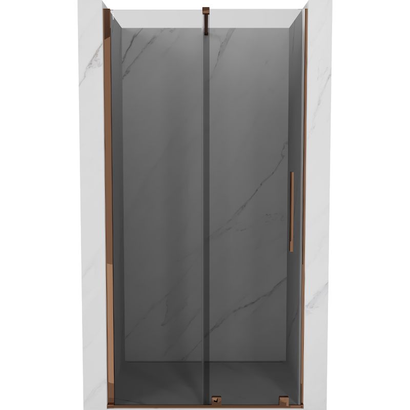 Drzwi prysznicowe rozsuwane Mexen Velar grafit różowe złoto 120 cm 1 szt.