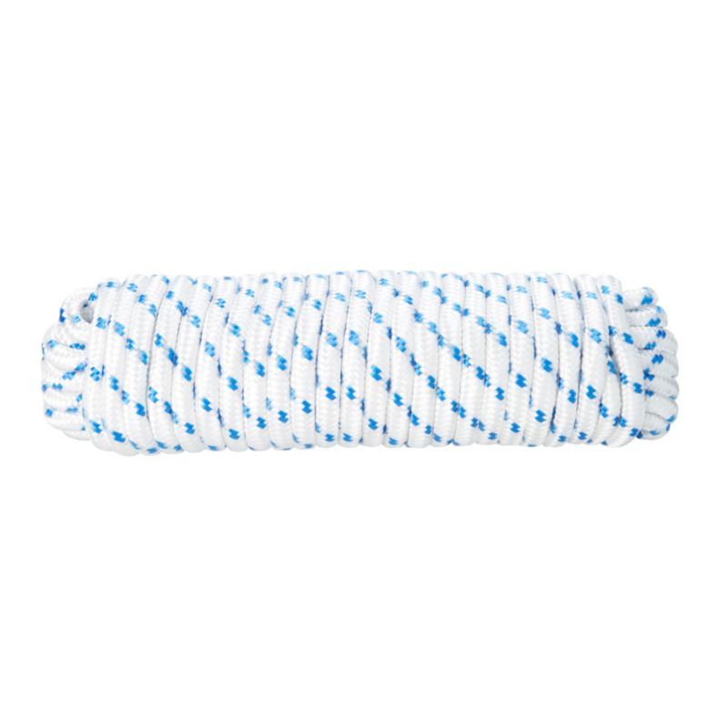 Lina pleciona polipropylenowa Diall 10 mm x 7,5 m biało-niebieska