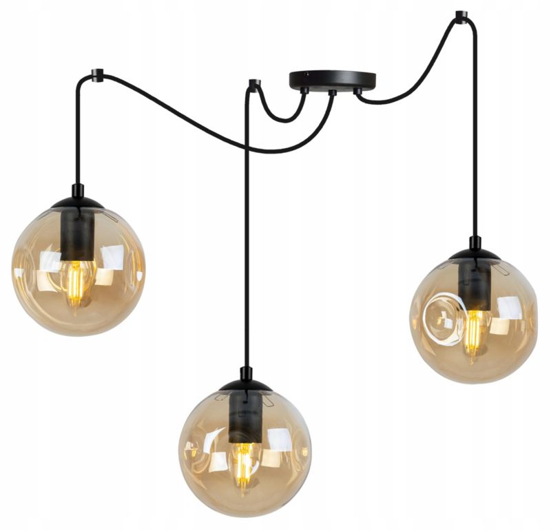 Lampa sufitowa wisząca Light Home LH Spider Monako 3x E27 60W czarny/złoty 1szt.