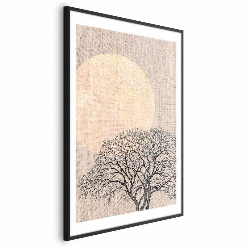 Plakat Artgeist Poranna pełnia księżyca 21x30 cm z ramą czarną 1 szt