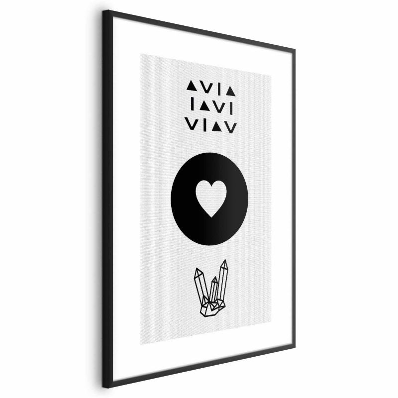 Plakat Artgeist Serce i kryształty 29,7x42 cm z ramą czarną 1 szt