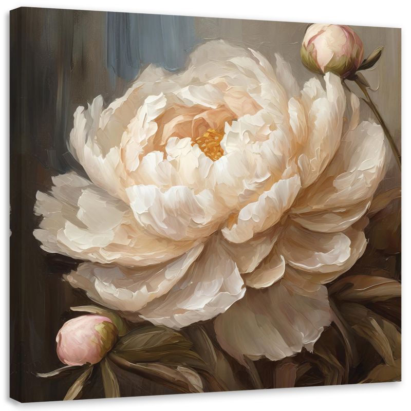 Obraz do salonu sypialni Feeby Piwonia Kwiat Malowany 30x30 cm 1szt