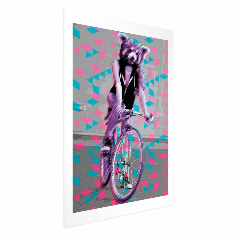 Plakat Artgeist Szop na rowerze 29,7x42 cm bez ramy 1 szt
