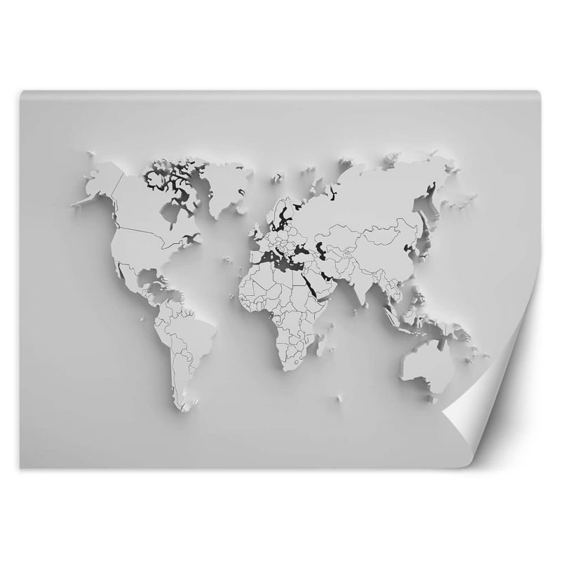 Fototapeta Feeby Biała mapa świata 3D 150x105 1 szt