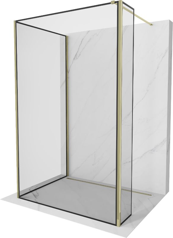 Ścianka prysznicowa Mexen Kioto czarny wzór 100x90x40 cm 800-100-090-221-50-70-040 1 szt.