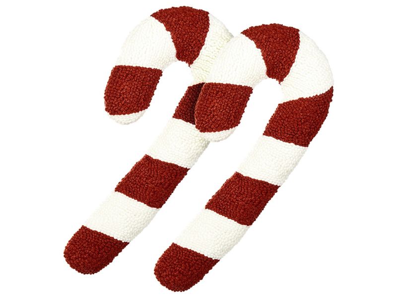 Zestaw 2 poduszek W paski Candy cane 22 x 55 cm Czerwony 1 par.