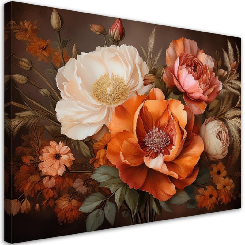 Obraz do salonu sypialni Feeby Botanika Kwiaty Vintage 100x70 cm 1szt