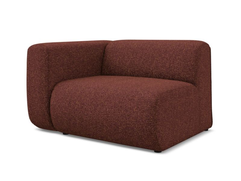 Moduł z podłokietnikiem lewy Makamii Ekahi z tkaniny strukturalnej 114x89 cm burgundowy 1 szt.