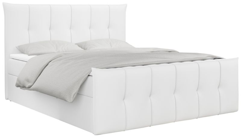 Łóżko kontynentalne MKS Meble PREMIUM 11 140x200 H3 Biały ecoskóra 1szt.