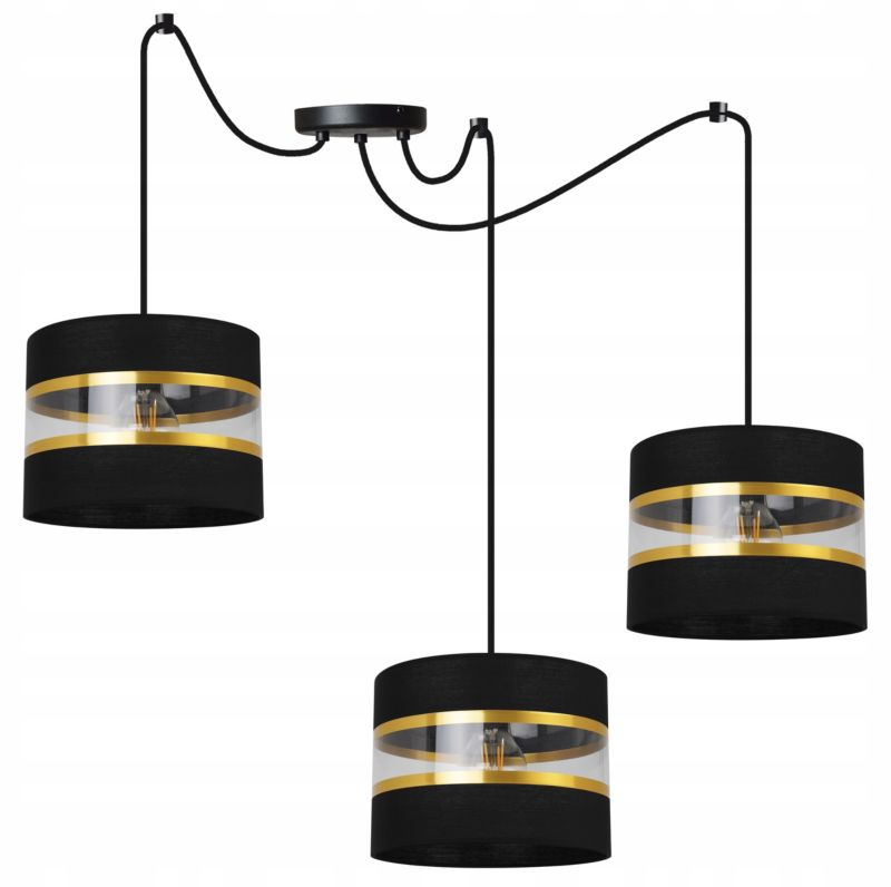 Lampa sufitowa wisząca Light Home LH Spider Elegance Gold 3x E27 60W czarny 1szt.