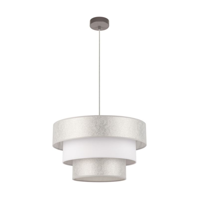 Lampa Wisząca SPOT Light 1xE27 Max.40W Połączenie Szarości z Srebrno Białym Abażurem, Polski Producent, 1 szt.
