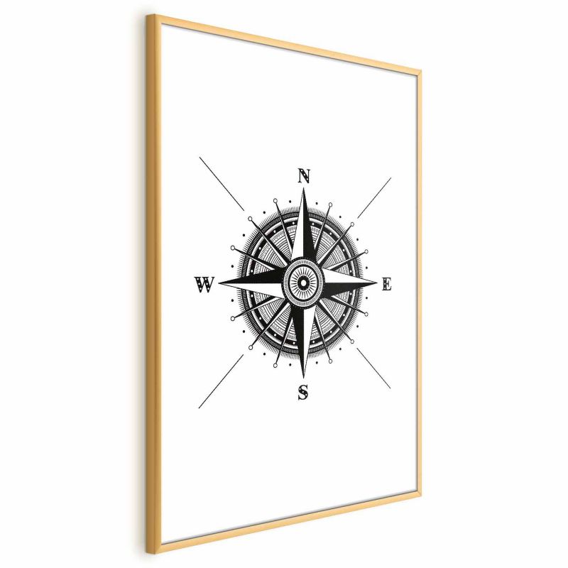 Plakat Artgeist Kompas 29,7x42 cm z ramą złotą 1 szt