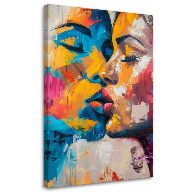 Obraz do sypialni Feeby Abstrakcja Miłość Pocałunek Kolorowy 80x120 cm 1szt