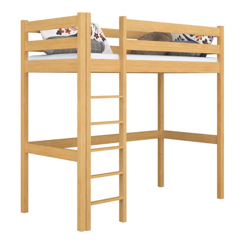 Drewniane łóżko na antresoli N-WOOD N05 100x200 sosna naturalna 1 szt.