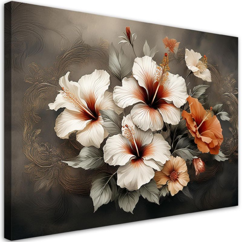 Obraz do salonu sypialni Feeby Biały Kwiat Shabby Chic 90x60 cm 1szt