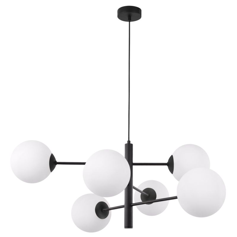 Lampa sufitowa wisząca Light Home LH Venice 6x E14 40W czarny klosz biały 1szt.
