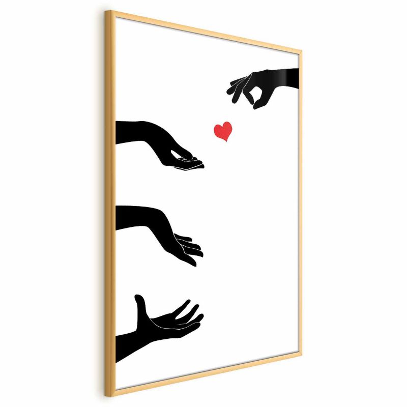 Plakat Artgeist Pstryczek 40x60 cm z ramą złotą 1 szt