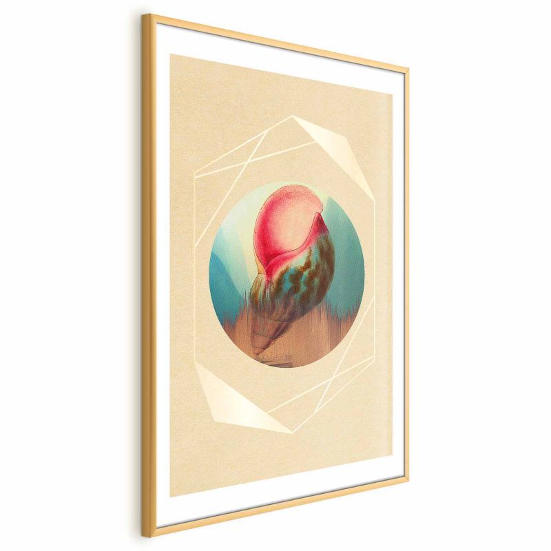 Plakat Artgeist Muszla 60x90 cm z ramą złotą 1 szt
