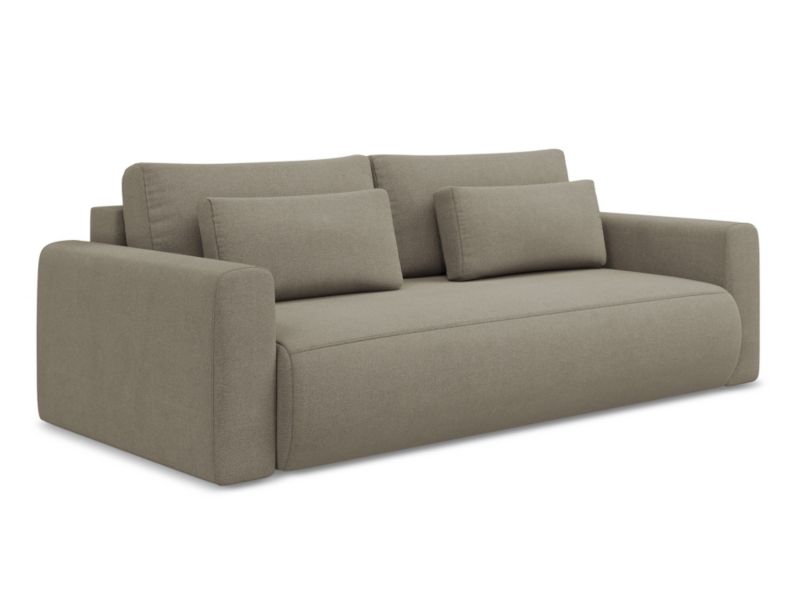 Kanapa 3-osobowa z funkcją spania Makamii Kapua z tkaniny strukturalnej 238x105 cm ciemny beż 1 szt.