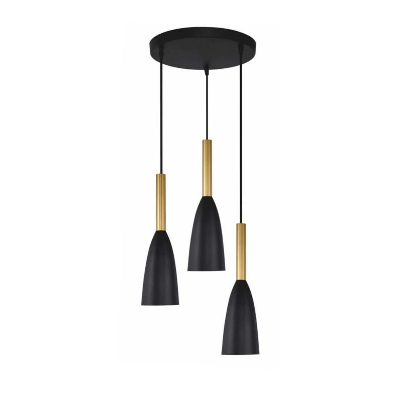 Lampa wisząca Light Prestige Solin 3 czarno-złota 3 x E27 1 szt.