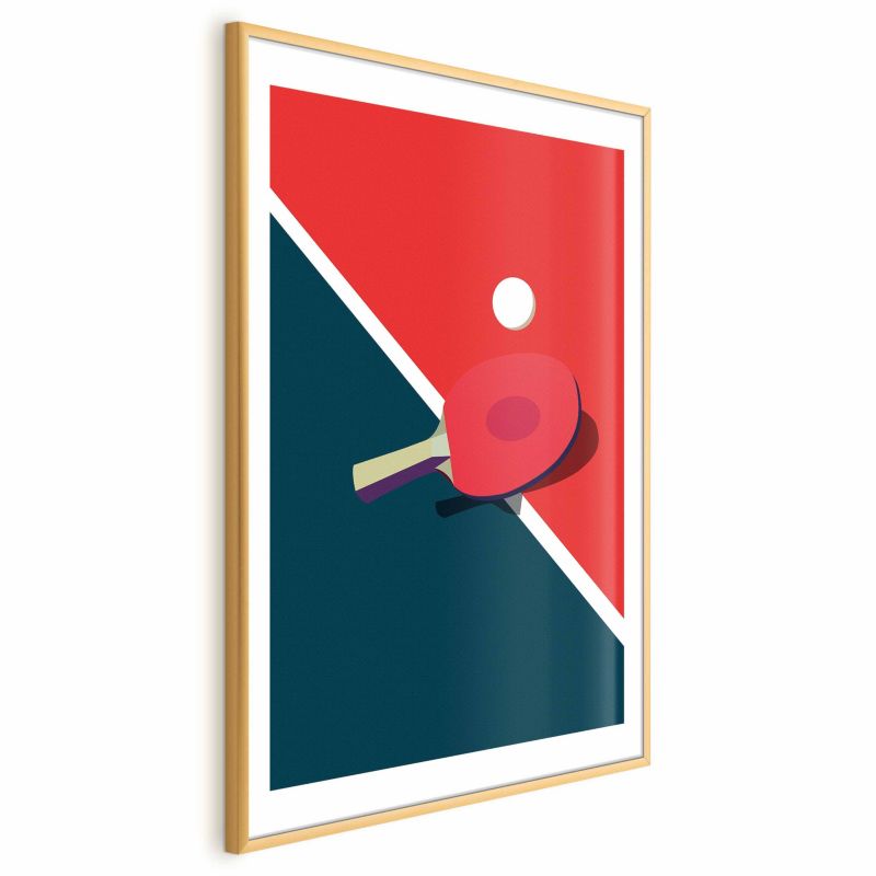 Plakat Artgeist Tenis stołowy 40x60 cm z ramą złotą 1 szt