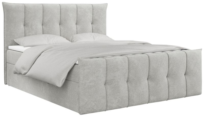 Łóżko kontynentalne MKS Meble PREMIUM 11 140x200 H4 Jasnoszary struktura 1szt.