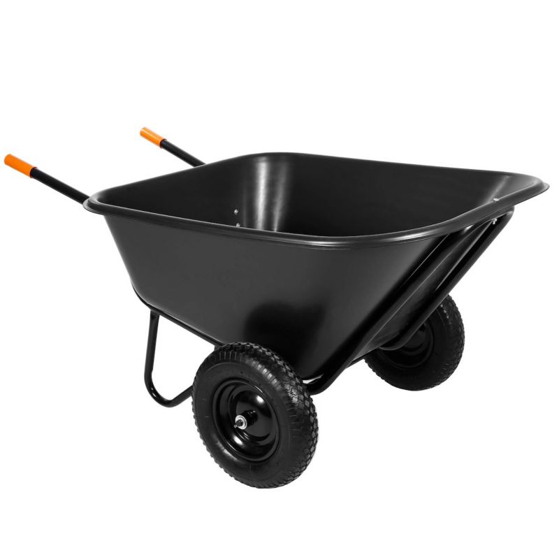 Taczka ogrodowa dwukołowa Springos 149 x 91 x 71 cm wózek transportowy 300 L czarny 1 szt.