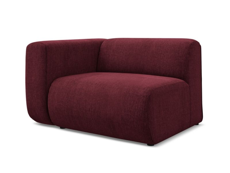 Moduł z podłokietnikiem lewy Makamii Ekahi z tkaniny szenilowej 114x89 cm bordo 1 szt.