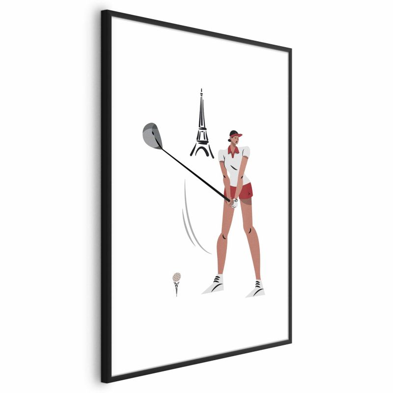 Plakat Artgeist Francuska golfistka 60x90 cm z ramą czarną 1 szt