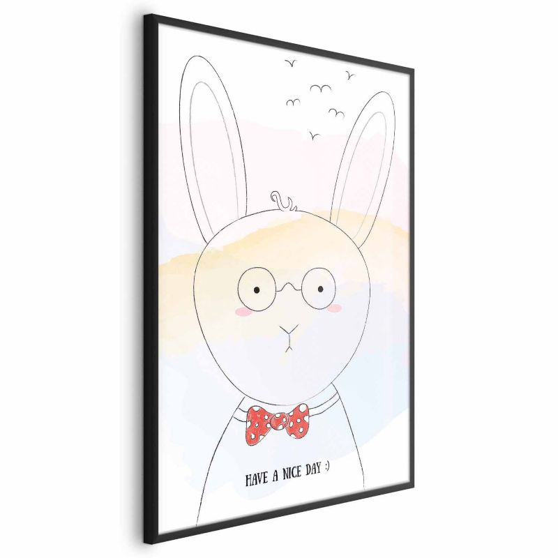 Plakat Artgeist Pozdrowienia od królika 60x90 cm z ramą czarną 1 szt