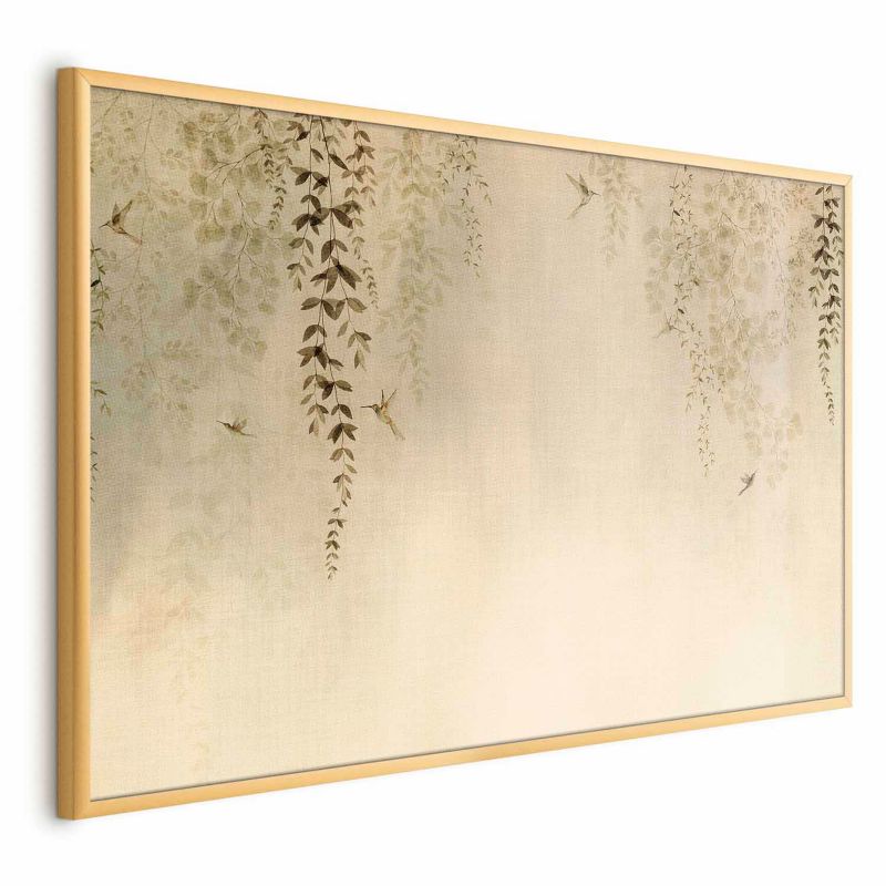 Plakat Artgeist Beżowe koliberki 30x21 cm z ramą złotą 1 szt