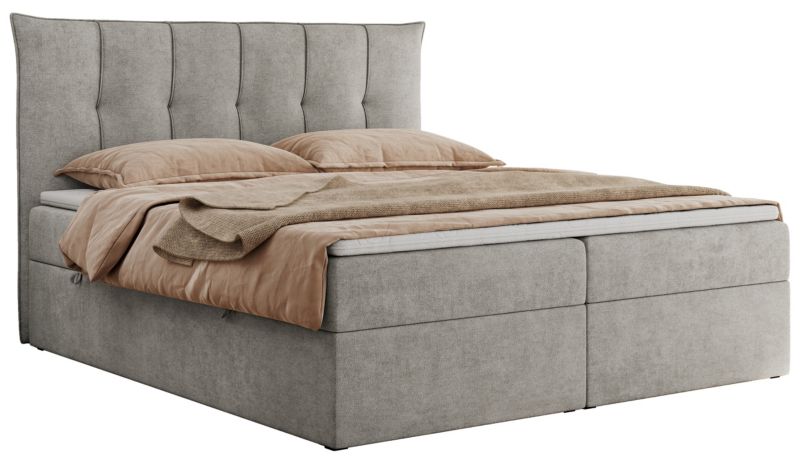 Łóżko kontynentalne MKS Meble PREMIUM 10 160x200 H3 Jasnoszary struktura 1szt.