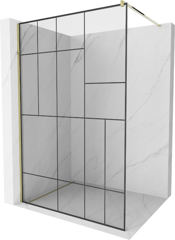 Ścianka prysznicowa Mexen Kioto czarny wzór 70x200 cm 800-070-101-50-78 1 szt.