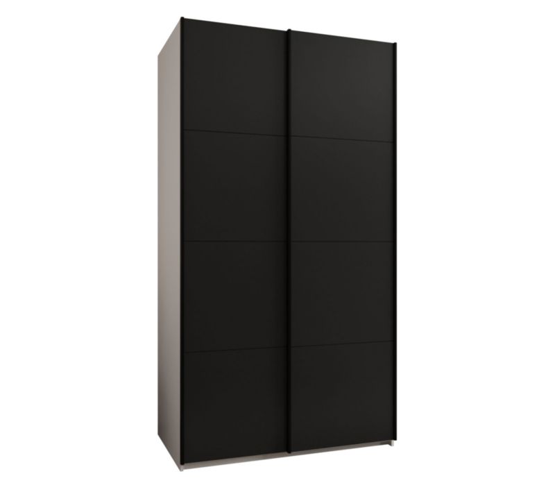 Szafa przesuwna Abiks LUX wysoka szer.140cm biały/czarny/czarny 1szt.