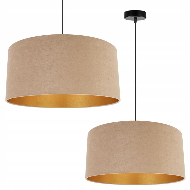 Lampa sufitowa wisząca Light Home LH Mediolan Welur 1x E27 60W beżowy/złoty 1szt.