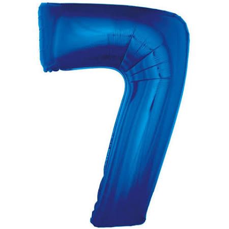 BALON FOLIOWY CYFRA 7 NIEBIESKA 92CM