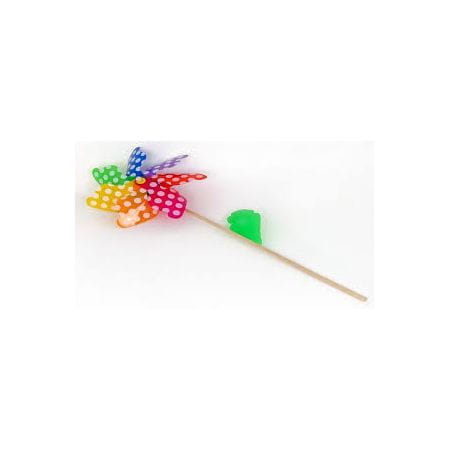 wiatrak, śred.24cm, drewniany trzonek dł.45cm