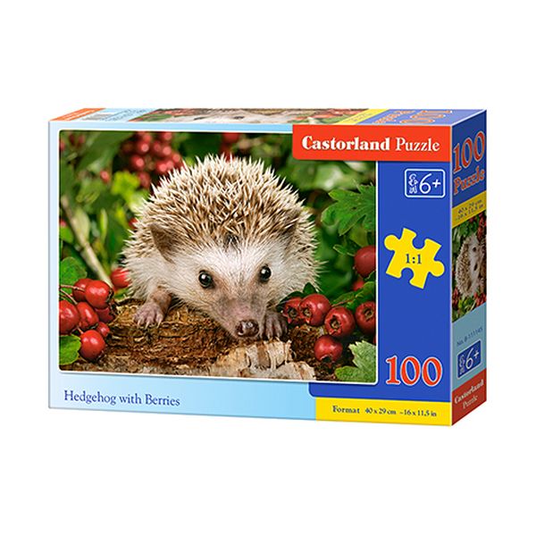 Castorland Puzzle 100 B-111145 Hedgehog with Berries