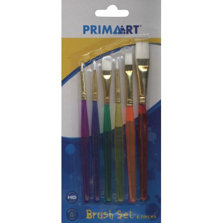 PĘDZLE PRIMA ART 6 SZTUK KOLOROWE