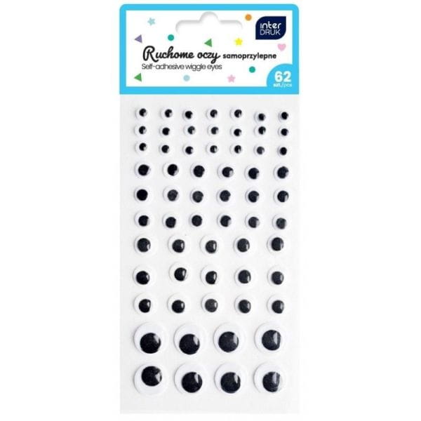 Ruchome oczy samoprzylepne 62szt.