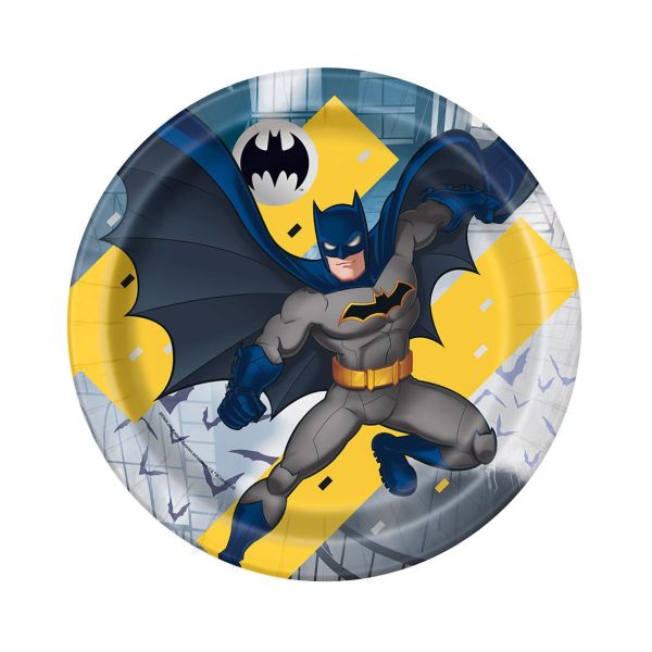 Talerzyki papierowe Batman, 23 cm, 8 szt. (plastic-free)