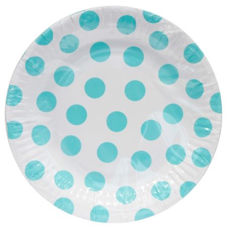 TALERZYKI GROSZKI 18CM 6SZTUK BŁĘKITNE