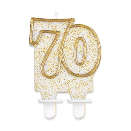ŚWIECZKA LICZBA ZŁOTY KONTUR 70